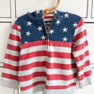 Oshkosh B’gosh 3T Red and blue zip-up hoodie with a patriotic twist.